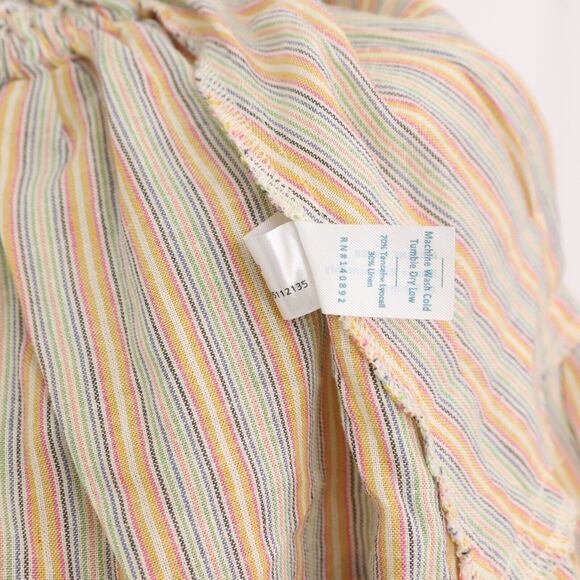 MARINE LAYER Linen Blend Smocked Mini Skirt XS Multi Stripe High Waist NWT B79 - Picture 6 of 6